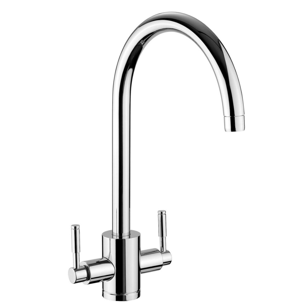 Rangemaster Aquatrend Kitchen Sink Tap Chrome Swivel Spout Mixer Hot Dual Lever