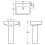 Modern Bathroom Square Basin Sink Full Pedestal Single Tap Hole White Ceramic 4