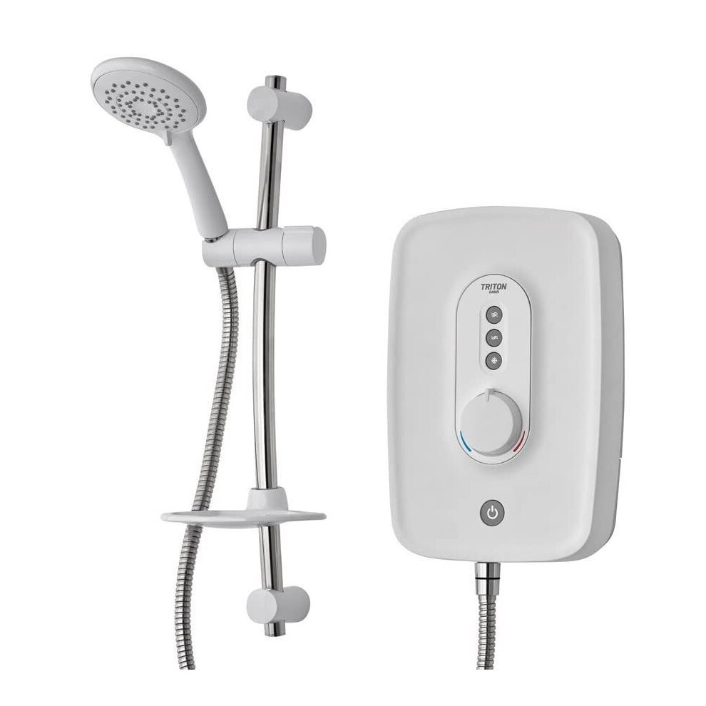 Triton Danzi 8.5Kw Electric Shower Bathroom Shower Head Kit Gloss White 5012663156661