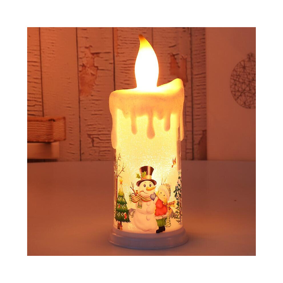 (B Snowman) Santa Claus Night Light Christmas Decoration Simulation Flame Candle Led Lamp-image-OPC-P9VHW5Z-NEW