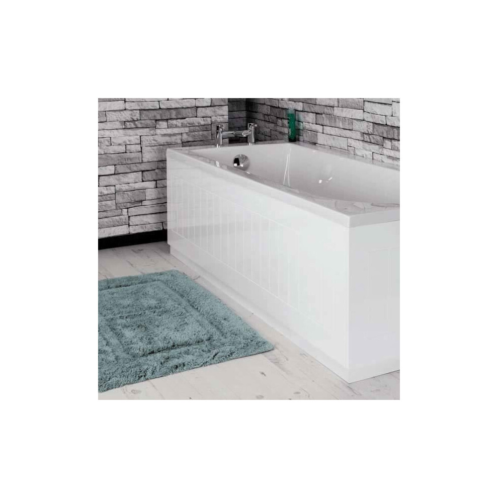 Modern Tongue & Groove White MDF Front Bath Side Panel 1700mm Adjustable Plinth