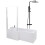 Bathroom L Shaped Shower Bath 1700mm LH Mixer Shower Screen Side Panel White 1