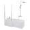 Bathroom L Shaped Shower Bath 1700mm LH Mixer Shower Screen Side Panel White 1