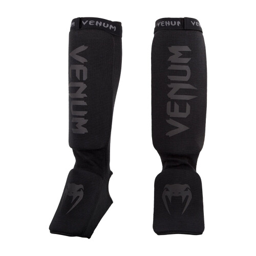 Venum Kontact Elasticated Shin Guards & Instep - Black/Black (One Size) 8714