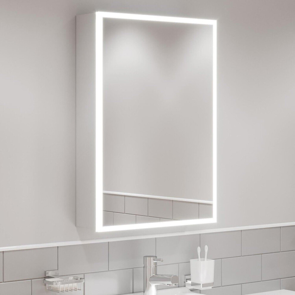 Bathroom LED Mirror Cabinet Illuminated Demister Pad Shaver Socket 700 x 500mm