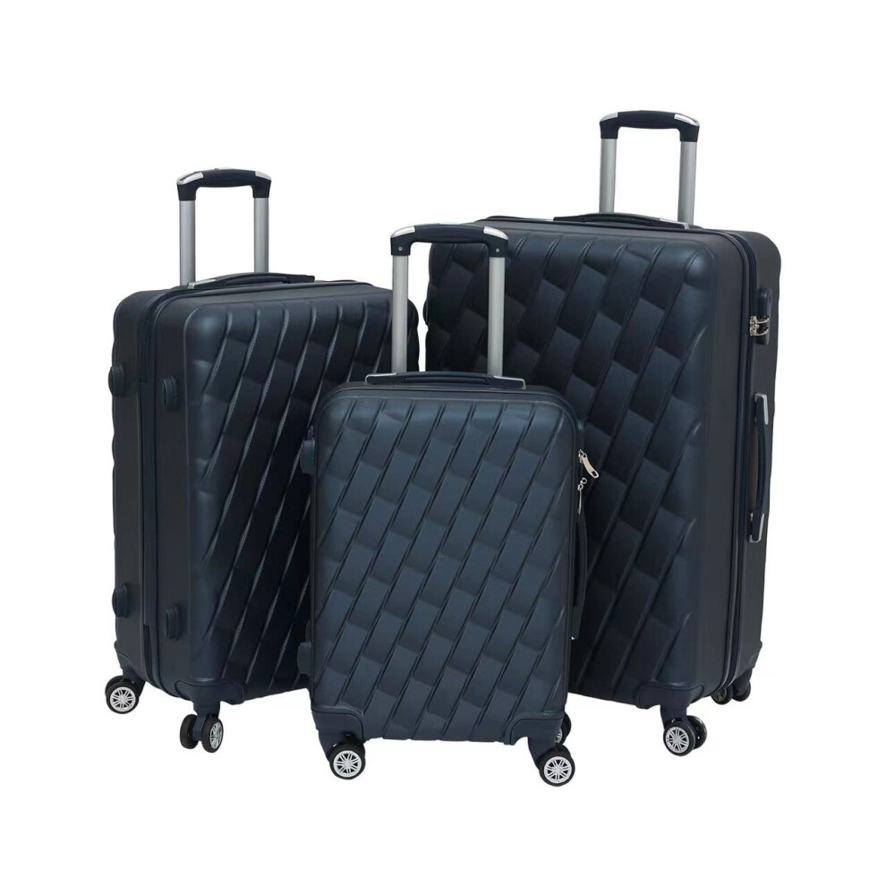 (CMY NAVY) 3PC Set Lightweight Travel Suitcase Large Hard Abs