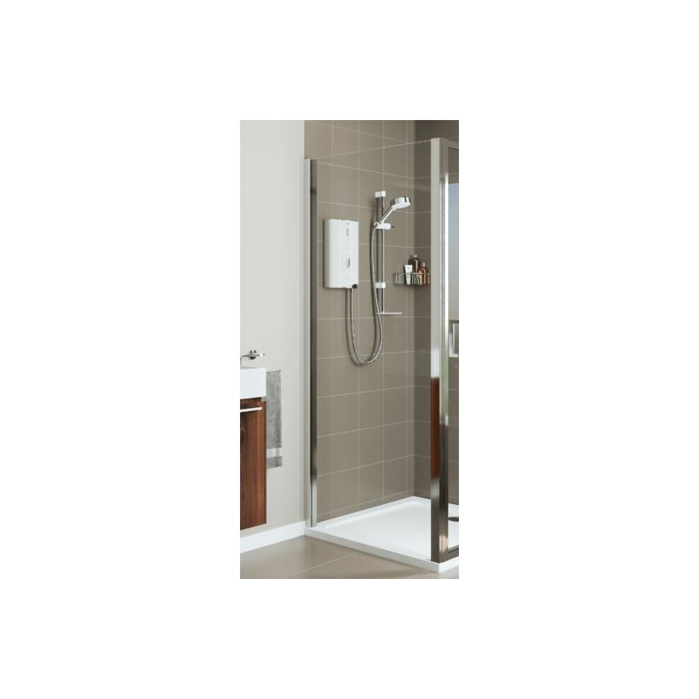 Mira Leap Chrome Framed Shower Enclosure Side Panel 6mm Easy Clean Glass 800mm