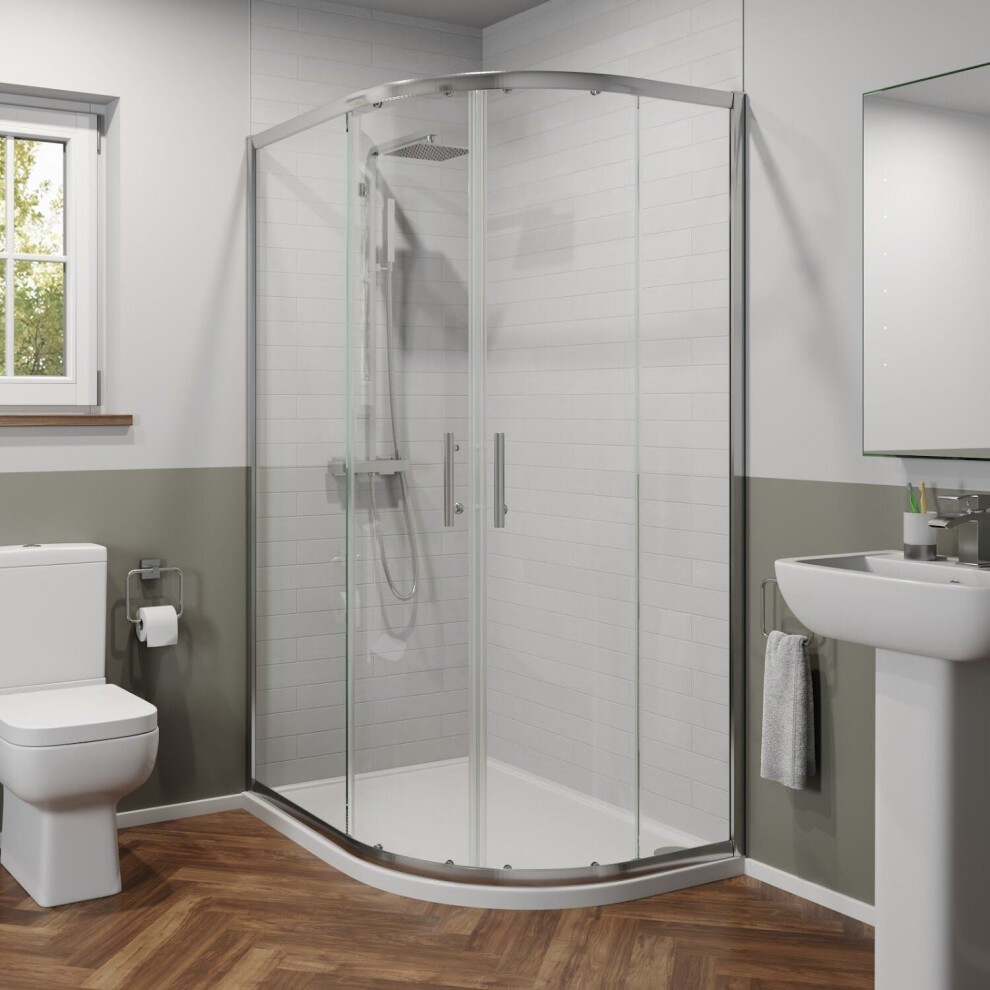 Modern 1200 X 900Mm Right Hand Offset Quadrant Shower Enclosure Framed 6Mm Glass 5056093626714