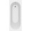 Bathroom 1600mm Single Ended Curved Bath 6mm Shower Screen Front Panel White 6