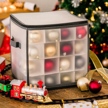 LIVIVO 64 Baubles Storage Box Christmas Xmas Tree Decoration Organiser 64 Bauble Decor