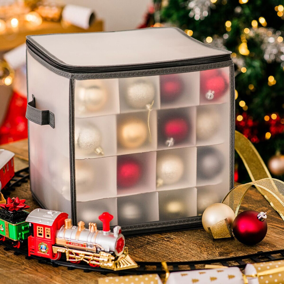 Livivo 64 Baubles Storage Box Christmas Xmas Tree Decoration Organiser 64 Bauble Decor