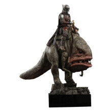 Figurina Hot Toys TMS046 - Star Wars : The Mandalorian - Mandalorian & Blurrg