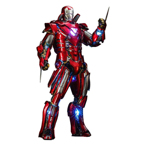 Hot Toys Figur Hot Toys MMS618D43 - Marvel Comics - Iron Man 3 - Silver Centurion Armor Suit Up Version