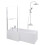 Bathroom L Shaped Shower Bath 1700mm LH Mixer Shower Screen Side Panel White 1