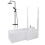 Bathroom L Shaped Shower Bath 1700mm RH Mixer Shower Screen Side Panel White 1