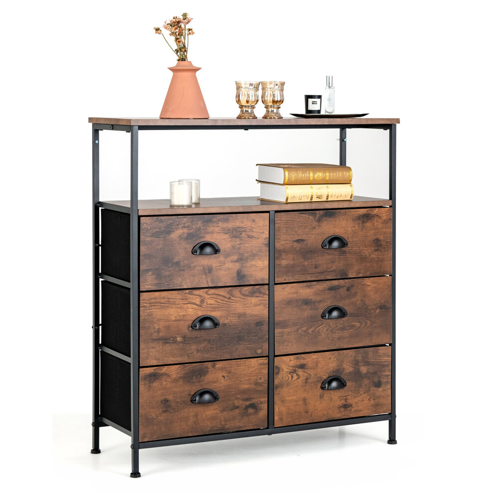 6 Drawers Dresser Organizer 2-Tier Fabric Storage Organizer