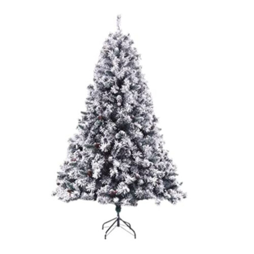 Evre (5ft) EVRE Snow Flock Christmas Tree Pine Cone & Berries 2