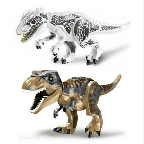 2Pcs Large Dinosaur Figure Big Size Indominus T Rex Blocks Fit Lego Toys
