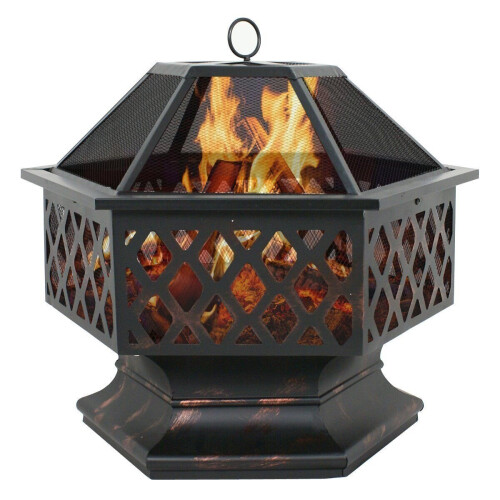 Garden Outdoor Fire Bowl Fire Pit BBQ Brazier with Mesh Best