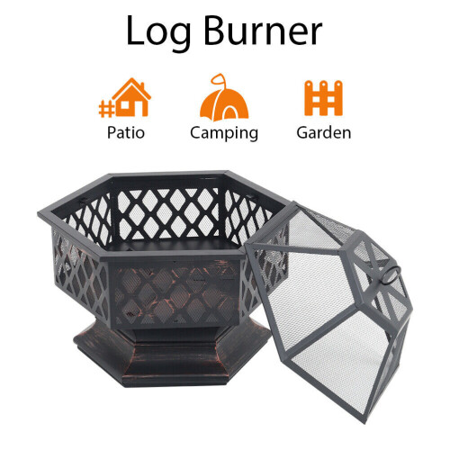Garden Outdoor Fire Bowl Fire Pit BBQ Brazier with Mesh Best 2