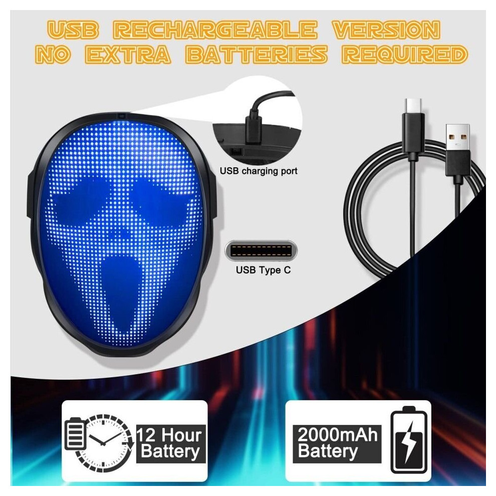 Cool Trendy Funny Led Mask Dj Mask Wireless App Control Gesture Sensing Diy  Image Mask Halloween Bar Club Rave Party Supplies - Toys & Games - Temu  United Kingdom