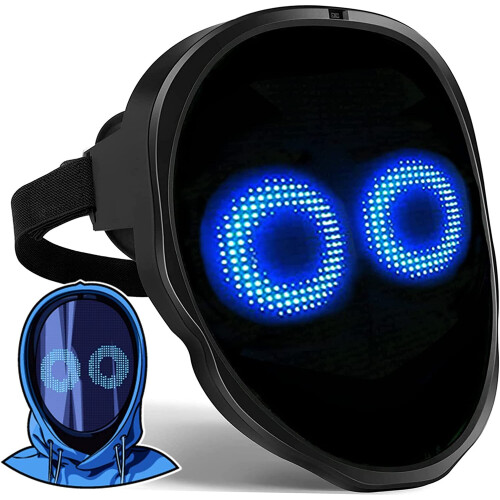 LED Mask Programmable App Control Halloween Costume Party Rave Club