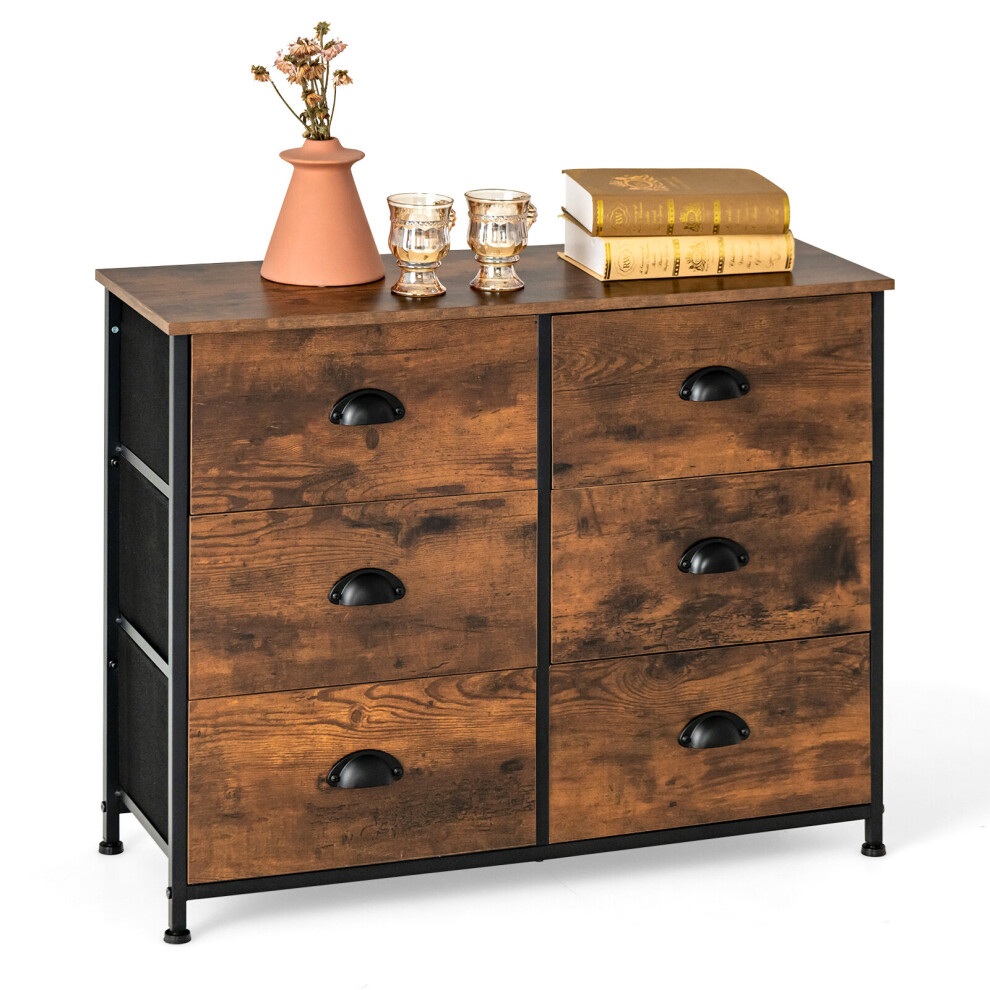 6 Drawers Dresser Organizer 2-Tier Fabric Storage Organizer