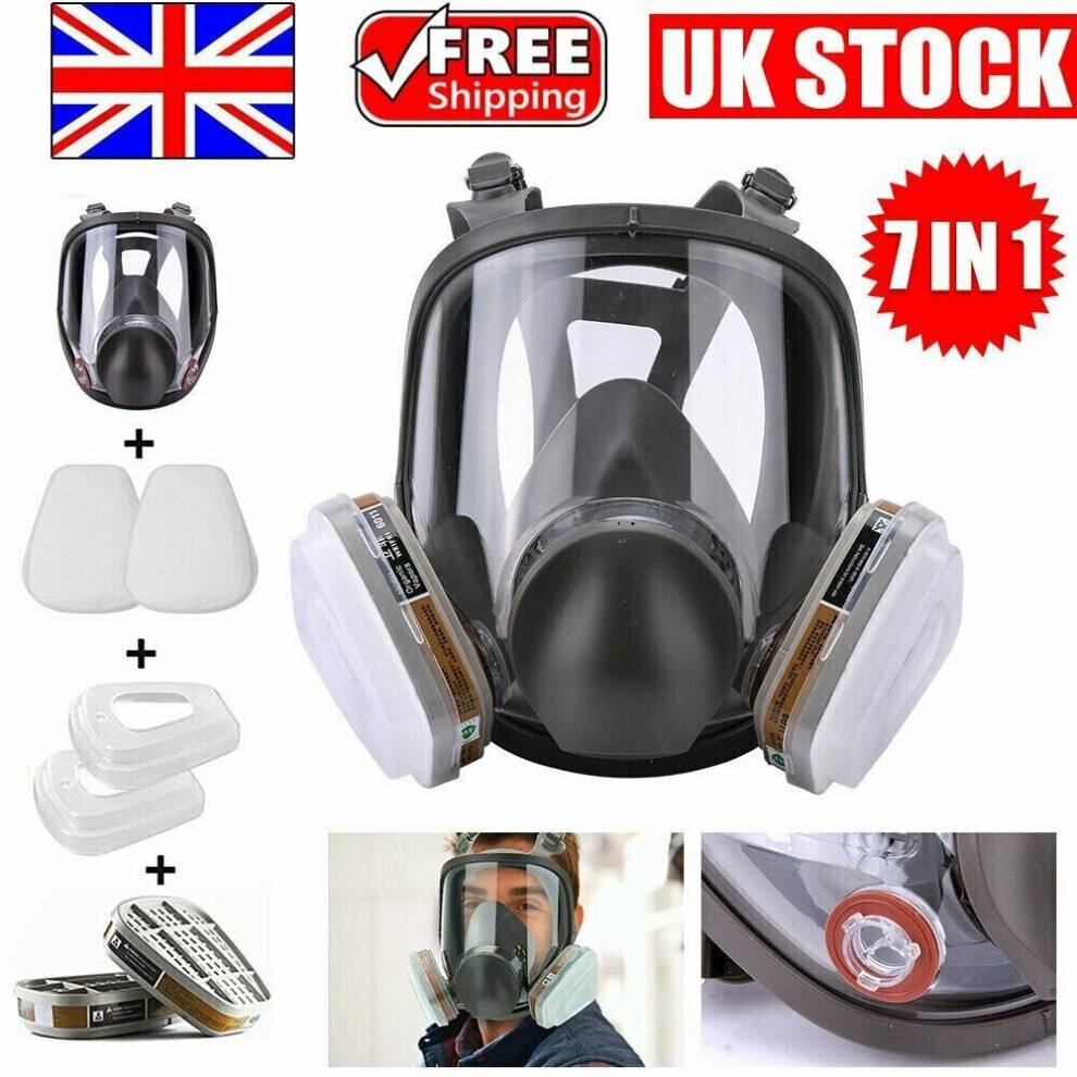 6800 Full Face 7 IN 1 Gas Mask Chemical Vapor Paint Spray Respirator
