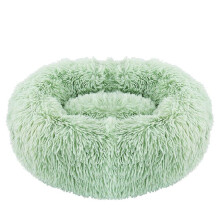 (Green, 40cm) Pet Calming Bed Plush Cat Bed Kennel Dog Soothing Sleeping Sofa Mat Round Rest Blanket