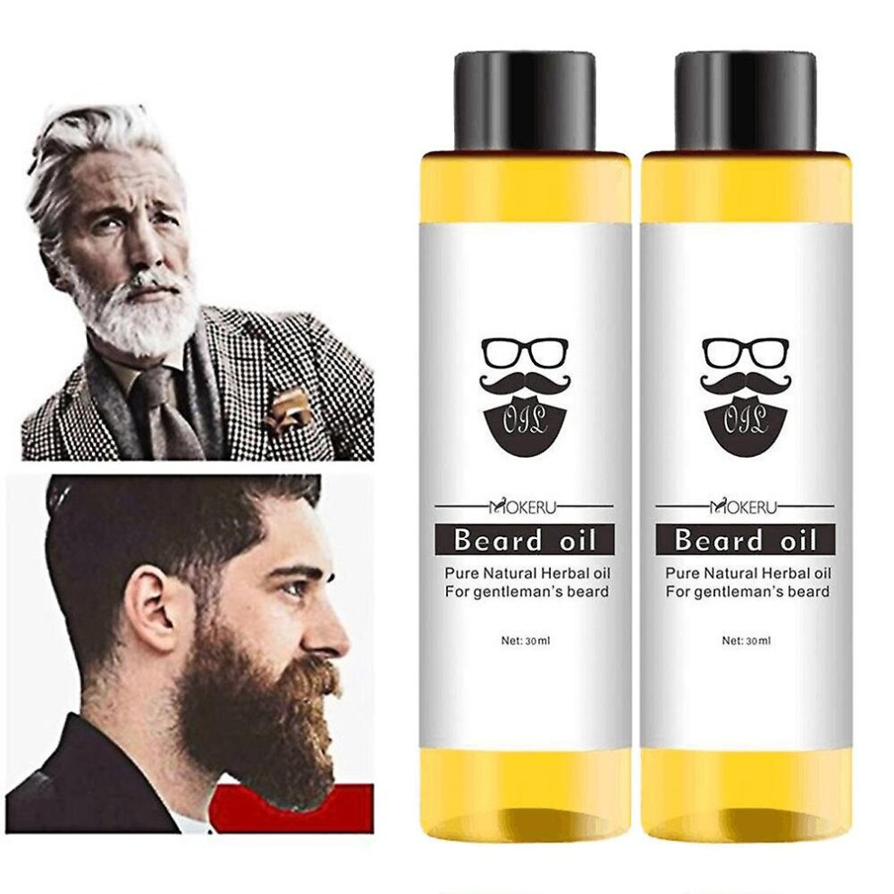2pcs Beard Care Oil Hair Beard Growth Oil Nourish Softening Beard Nursing Essence