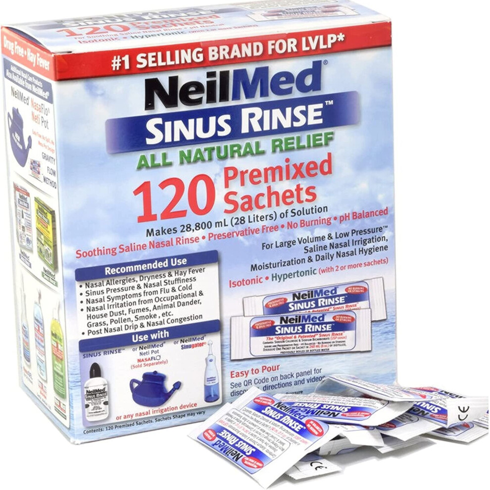 Neilmed Sinus Rinse Premixed Sachets, 120 Pack
