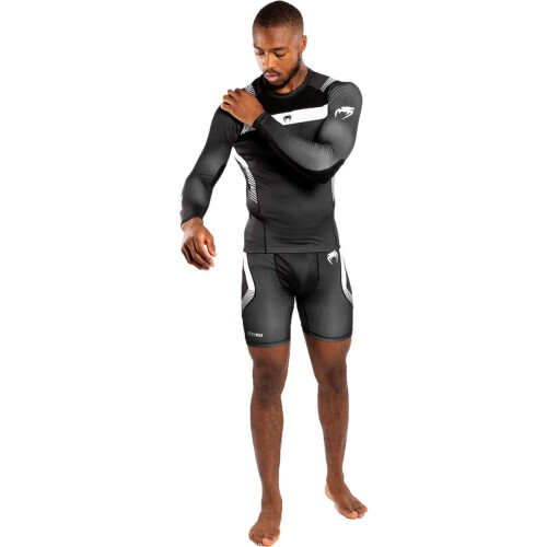 (Medium) Venum No Gi Grappling Black/White Compression Rash Guard 1