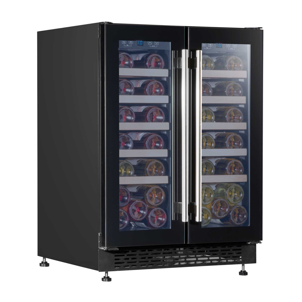 Baridi 60cm Dual Zone Wine Cooler 40 Bottle Under Counter Freestanding/Built Under Fridge - DH96