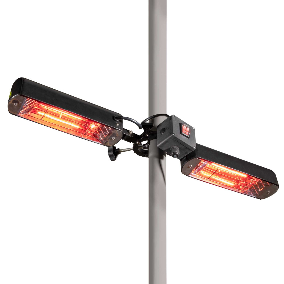 Dellonda Folding Parasol/Gazebo/Patio Outdoor Infrared Heater, Two Panels, 1600W - Dg176