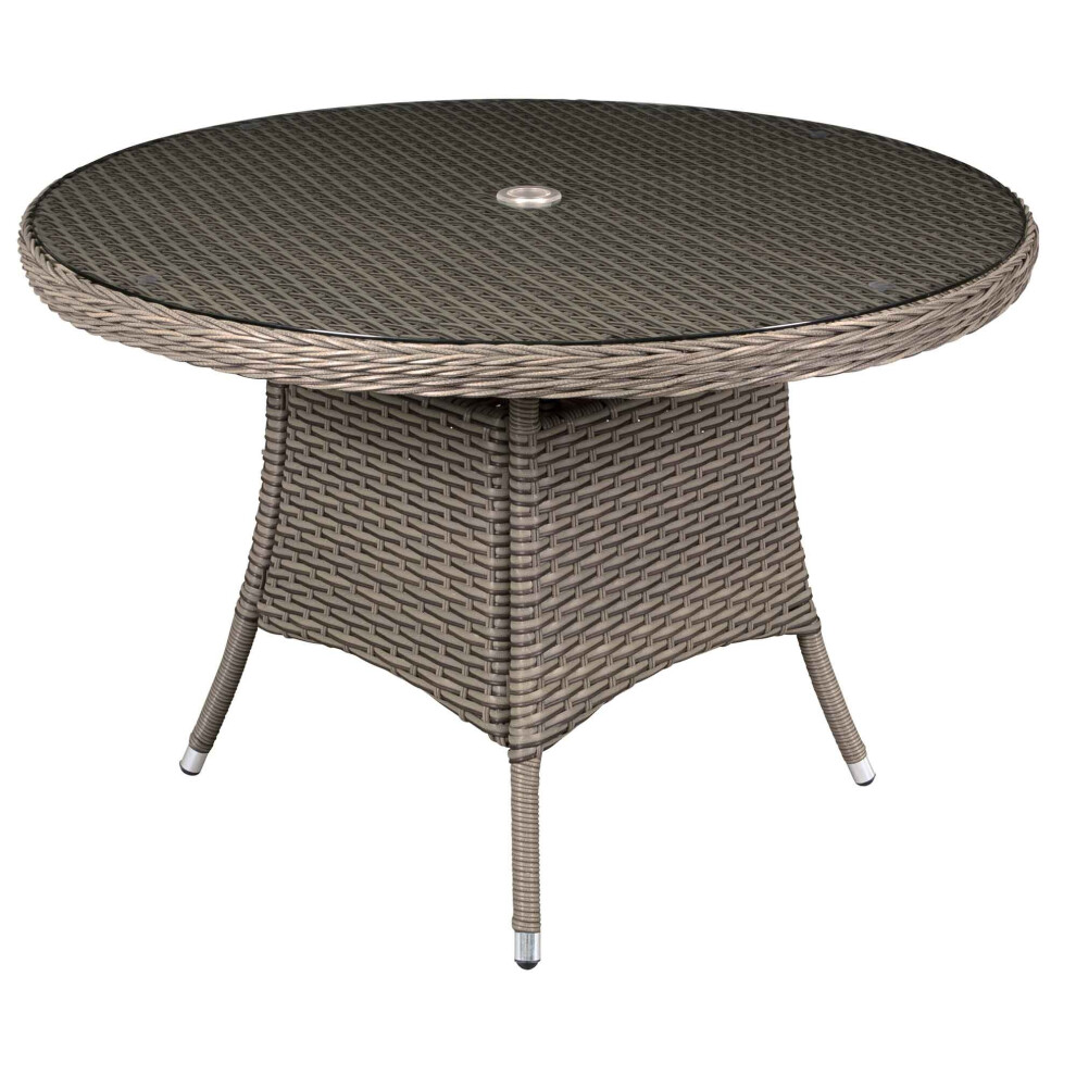 Chester Rattan Wicker Outdoor Dining Table with Tempered Glass Top - DG66