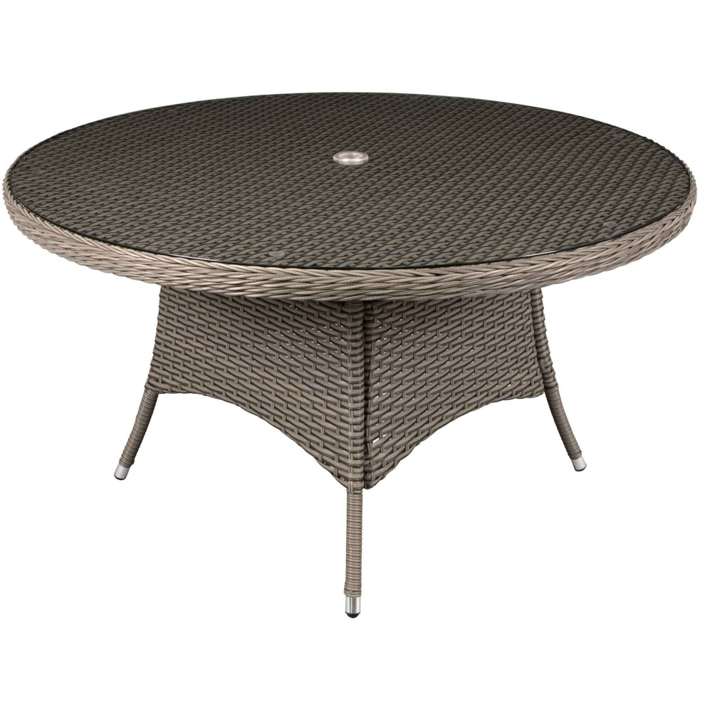 Chester Rattan Wicker Outdoor Dining Table with Tempered Glass Top - DG67