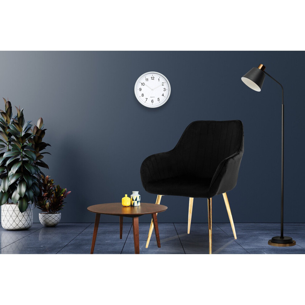 (Black, Set of 2 Chairs) Velvet Dining Room Chairs Soft Padded Home Chairs-image-OPC-P9VK62J-NEW