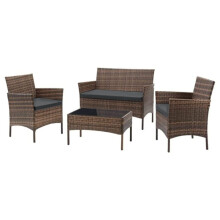 EVRE Mixed Brown Madrid Rattan Garden Furniture Set