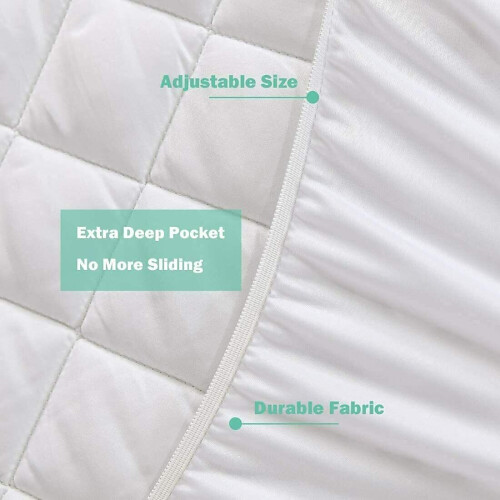 (SUPER KING) Best Extra Deep Quilted Waterproof Matress Protector Fitted Bed Cover 2