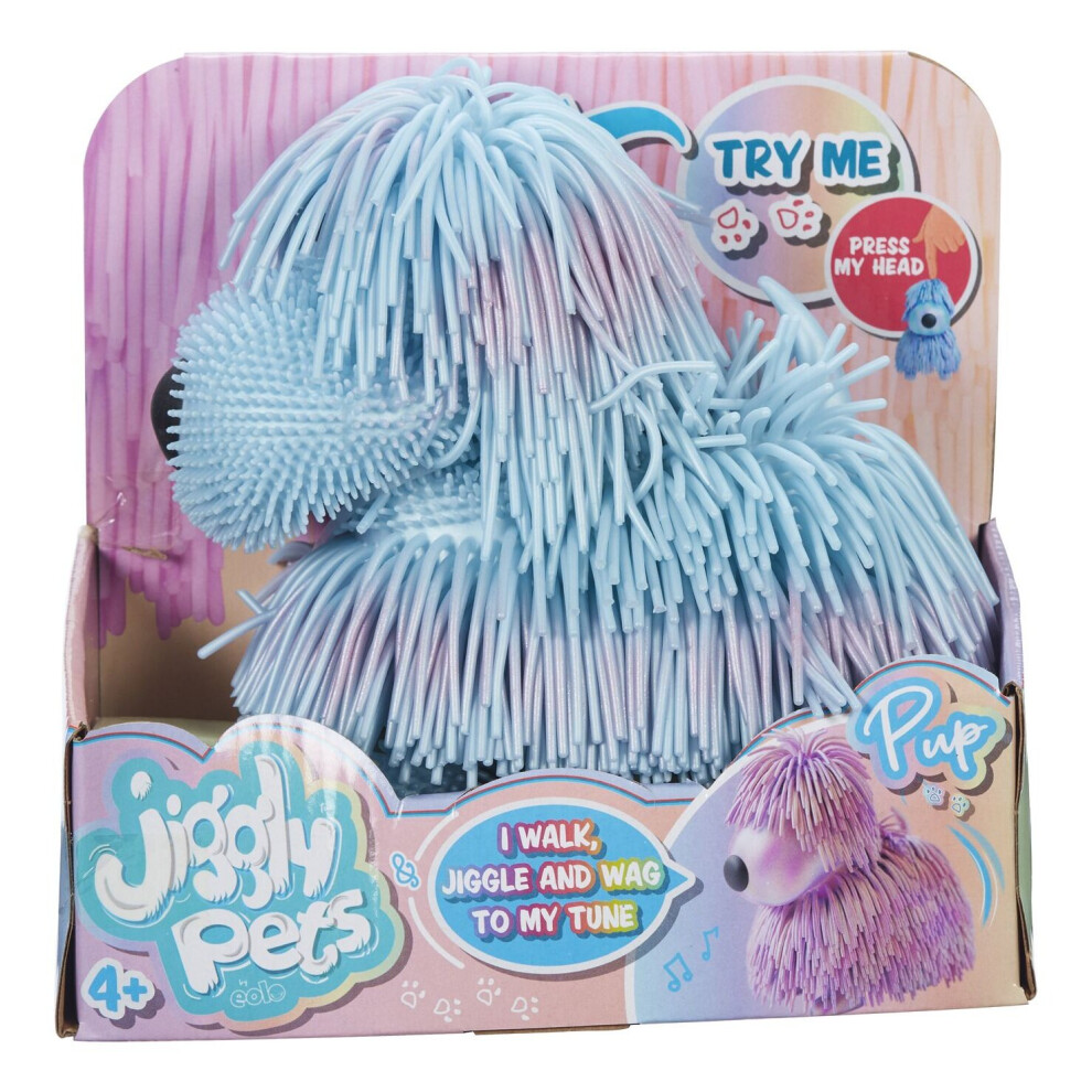 Jiggly Pets Pearlescent Puppy Blue Interactive Electronic Puppy Toy Sounds Music - Image 2