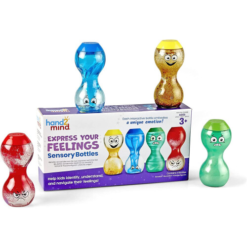Learning Resources Express Your Feelings Sensory Bottles 4 Pack } 700g 92419
