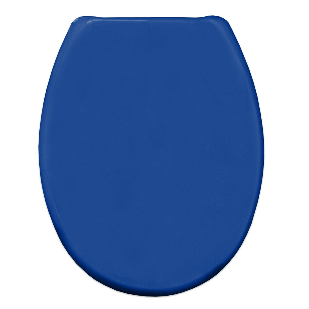 Traditional Toilet Seat Blue Bathroom Round Bottom Fix Plastic Bemis Sta-Tite