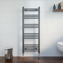 Modern Bathroom 1200 x 450mm Heated Towel Rail Radiator Straight Anthracite Flat