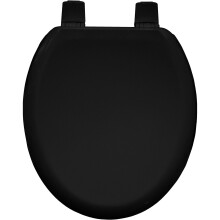 Traditional Toilet Seat Black Bathroom Round Bottom Fix Wood Bemis Sta-Tite