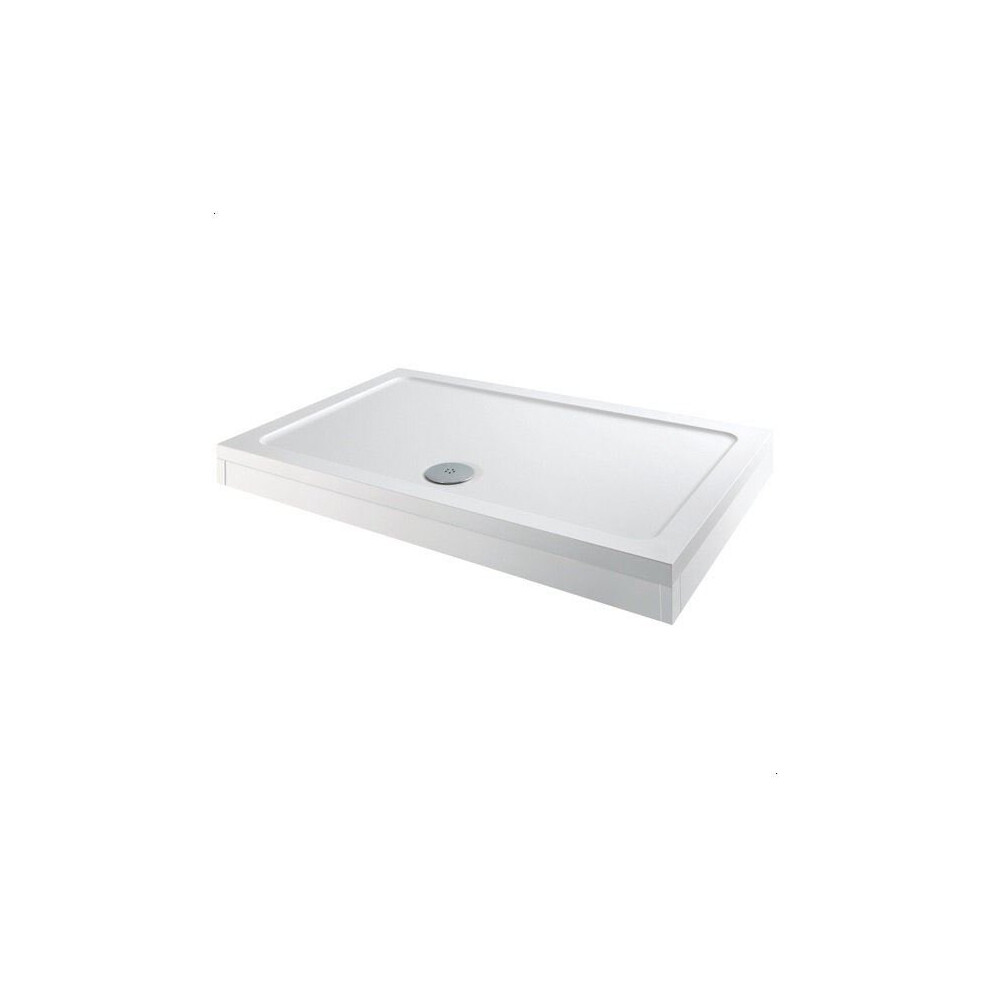 Hydrolux White Modern Rectangle Shower Tray 900 X 700Mm Easy Plumb Slimline Lightweight