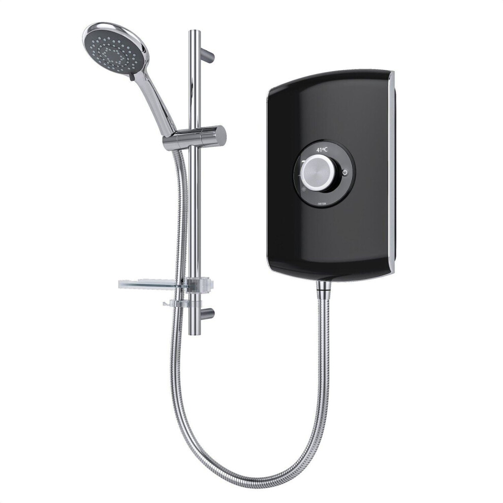 Triton Amore 8.5kW Electric Shower Gloss Black 5 Spray Mode Handset 1.5m Hose