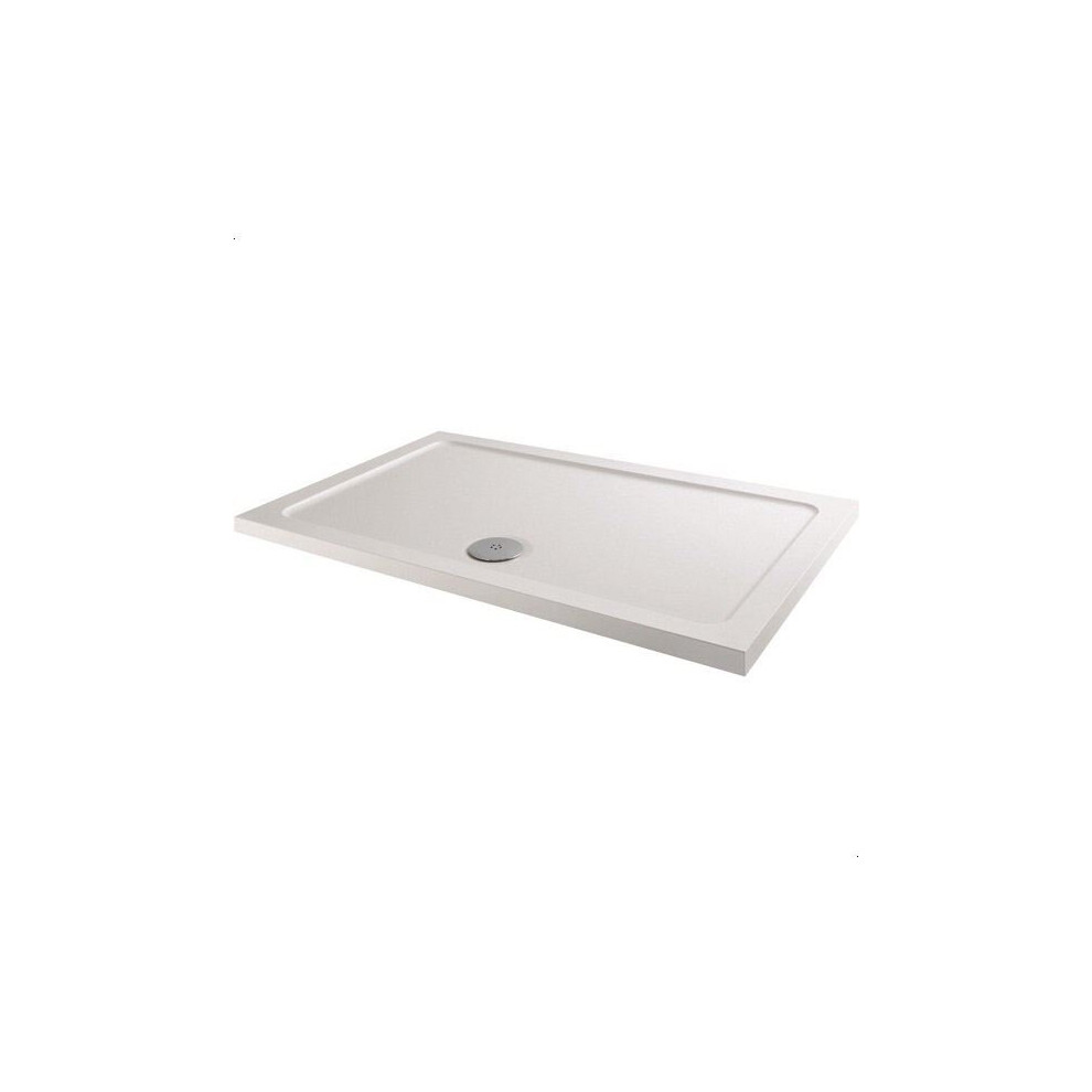 Modern Rectangle Shower Tray 1000 X 700Mm Low Profile Slimline Lightweight White 5056093648594