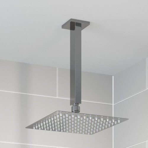Thermostatic Concealed Square Shower Bath Filler Ceiling Mounted Fixed Head 1
