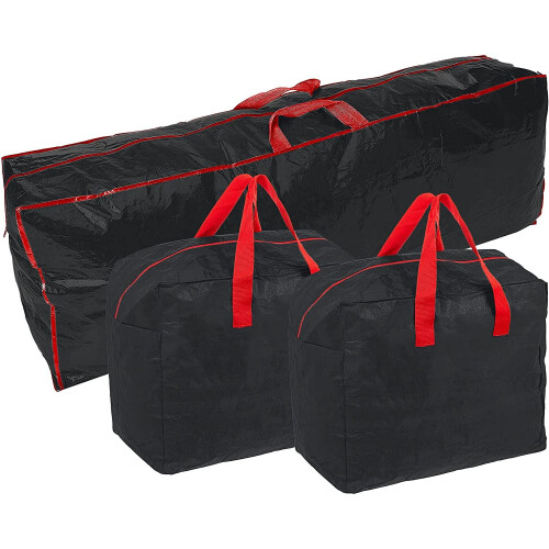 (Black) Christmas Tree Bag With 2 x Decorations Bag 2