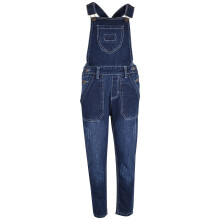 (11-12 Years, Dark Blue) Kids Girls Dark Blue Denim Dungaree Ripped Jeans